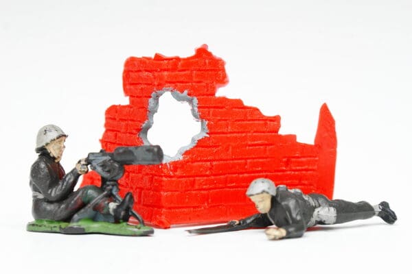 Speedwell Battle Series Corner Building & 2 U.S. Soldiers