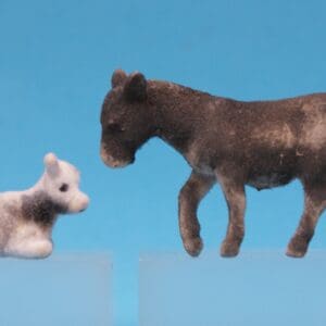Britains Farm Flocked Donkey & Calf Lying - 'Fiddlers Furlets'