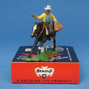 Herald Swoppet Mounted Cowboy Bank Robber (YELLOW Torso)