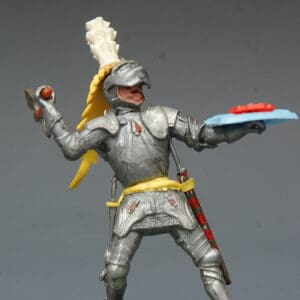 Swoppet C15th Knight with Axe, Panache of Feathers