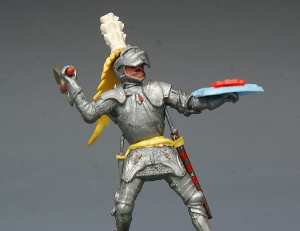 Swoppet C15th Knight with Axe, Panache of Feathers
