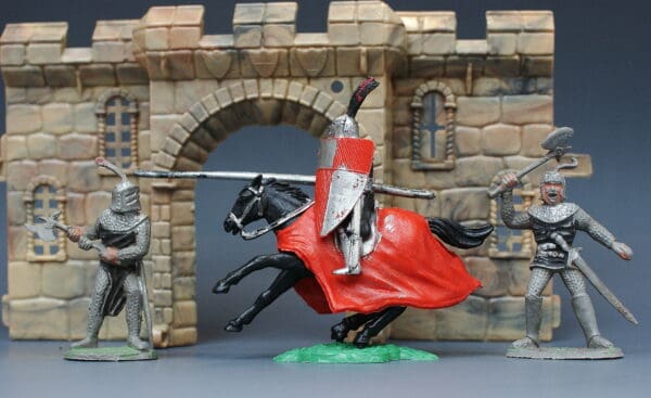 Timpo Solid Black Knights Mounted & On Foot