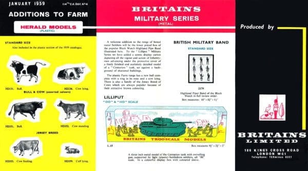 Britains 1959 New Lines Leaflet Facsimile