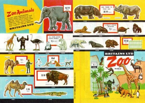 NEW! Britains Facsimile 1963 Zoo Models Sales Leaflet