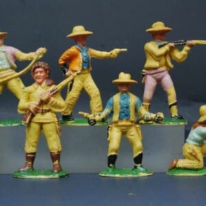 SOLD Charbens Lead Mould Cowboys (Davy Crockett) Yellow Plastic