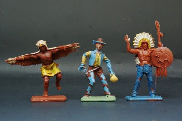 NEW! Crescent Indians & Cowboy with Cash Bag - Early Paint!