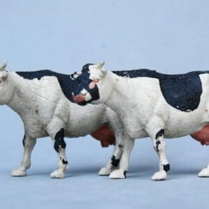 SOLD Crescent Larger Farm Animals Cows - WHITE Plastic!