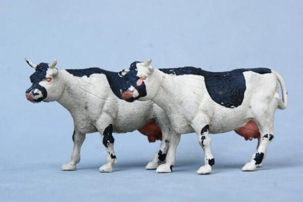 SOLD Crescent Larger Farm Animals Cows - WHITE Plastic!