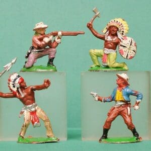 SOLD Cherilea 50mm Cowboys & Indians - 4 Figures