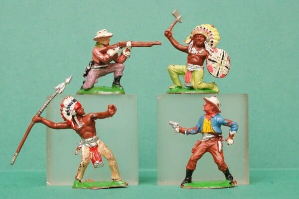 SOLD Cherilea 50mm Cowboys & Indians - 4 Figures