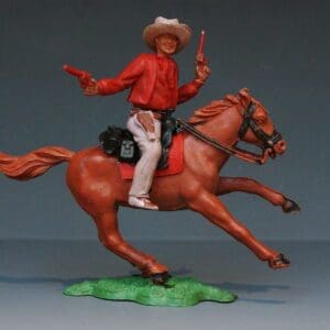 SOLD Timpo 1st Series Mounted Twin Guns Cowboy