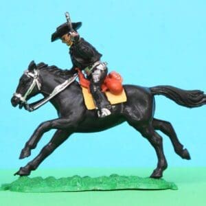 Timpo Solid Plastic Mounted Cowboy Firing Twin Guns