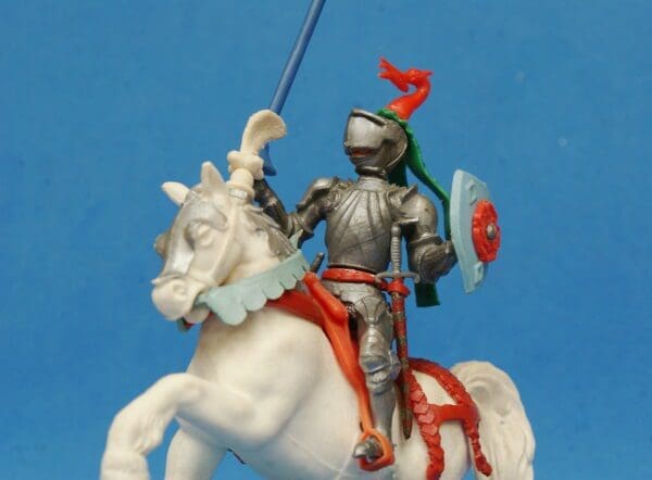 SOLD Swoppet C15th Mounted Knight with Standard - WHITE Charger!