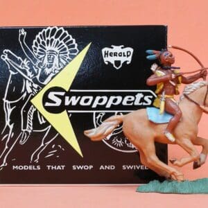Herald Swoppet Mounted Indian with Bow & Arrow