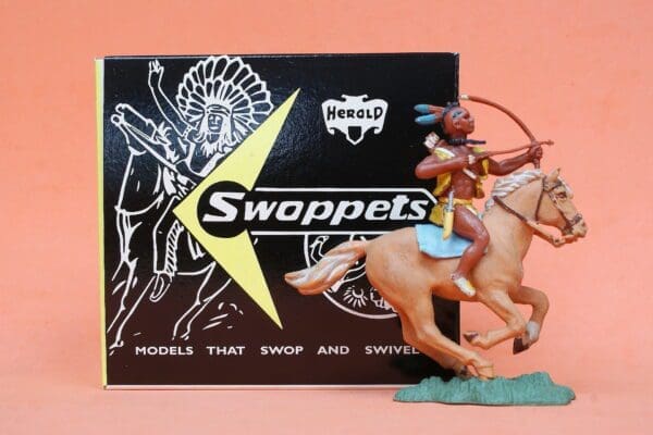 Herald Swoppet Mounted Indian with Bow & Arrow