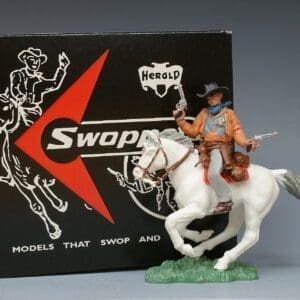 SOLD Herald Swoppet Mounted Cowboy Sheriff on WHITE Horse