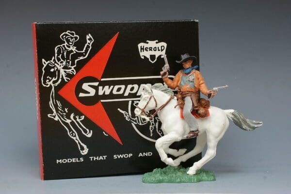 SOLD Herald Swoppet Mounted Cowboy Sheriff on WHITE Horse
