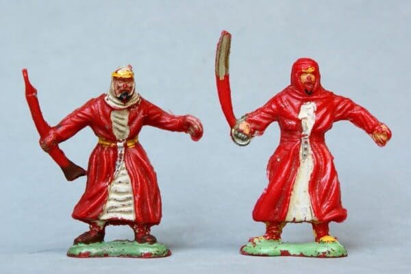 SOLD Pair of Trojan Arab Warriors - RED Plastic!
