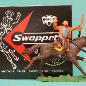 SOLD Herald Swoppet Wounded Cowboy Mounted (1st Issue 1958)