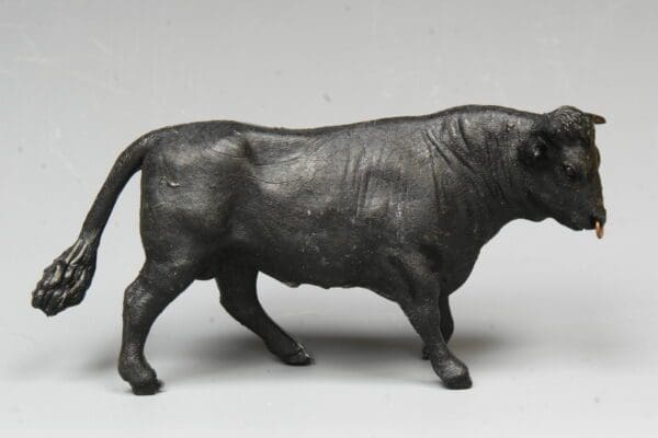 SOLD Herald Black Bull with Ring in Nose - UNPAINTED!