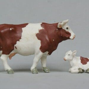 SOLD Britains Ayrshire Cow & Calf - SMOOTH Plastic (1958)