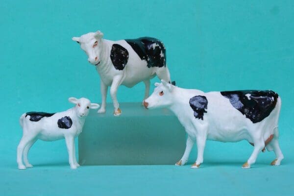 SOLD B&S Farm Series RARE Bull, Cow & Calf - Black Markings