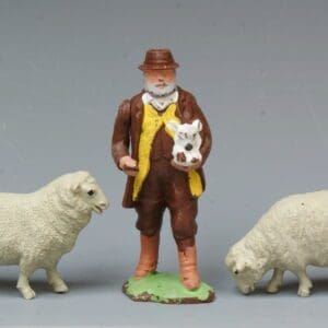 SOLD Britains Shepherd with Lamb from Lead Mould - Superb!