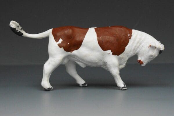 SOLD Timpo Farm Animals - White Plastic Bull