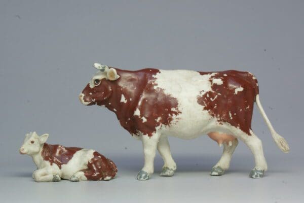 SOLD Lead Mould SMOOTH Plastic Ayrshire Cow and Calf - Image 2