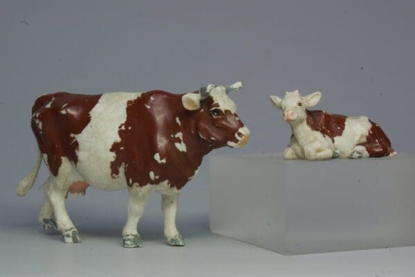 SOLD Lead Mould SMOOTH Plastic Ayrshire Cow and Calf