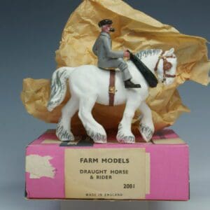SOLD Draught Horse & Rider (Grey Plastic) Boxed