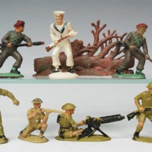 SOLD Charbens 54mm Combat Soldiers & Fallen Tree