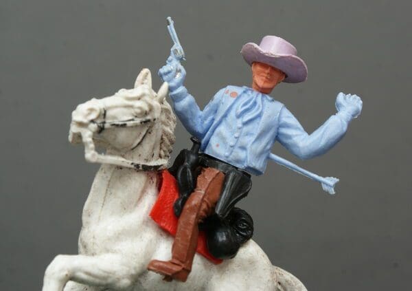 SOLD Timpo 1st Series Mounted Wounded Cowboy - Image 3