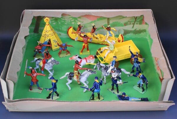 SOLD Cherilea Cavalry & Indians Display Box - Great Find! - Image 3
