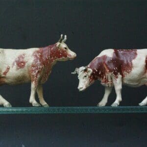 SOLD Herald Ayrshire Cows - Stencil-sprayed!