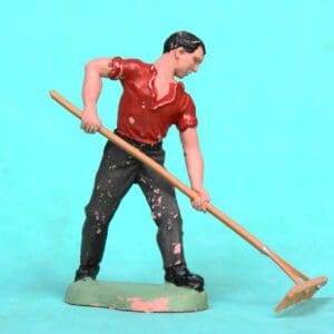 Herald Farm Labourer (RED Shirt) with early Tan Rake