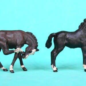 Herald Farm Colts Scratching and Standing - BLACK Plastic