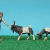 NEW! Herald Landgirl with 2 Goats (Grey & White)