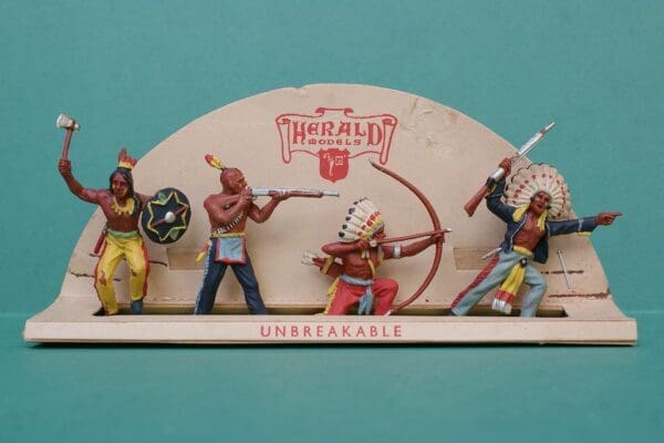 SOLD Herald Zang Fighting Indians Display Card