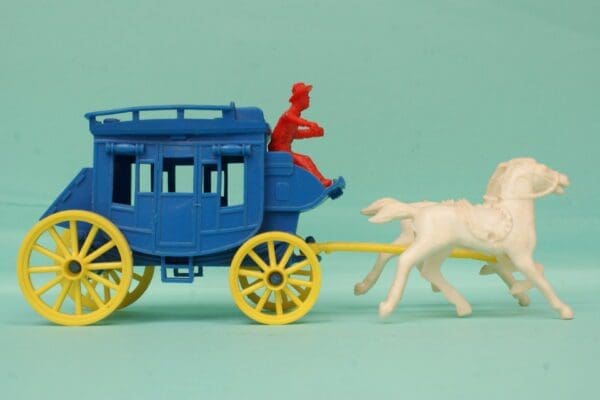 Tudor Rose Stagecoach (BLUE) with Cowboy Escort - Image 4