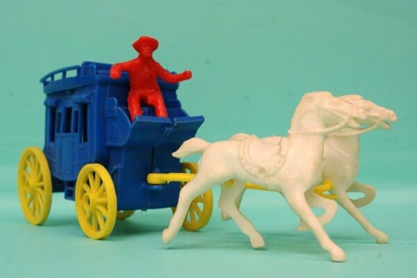 Tudor Rose Stagecoach (BLUE) with Cowboy Escort - Image 3