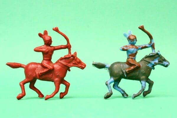 Poplar Quaker Indian on Horseback - BROWN Plastic