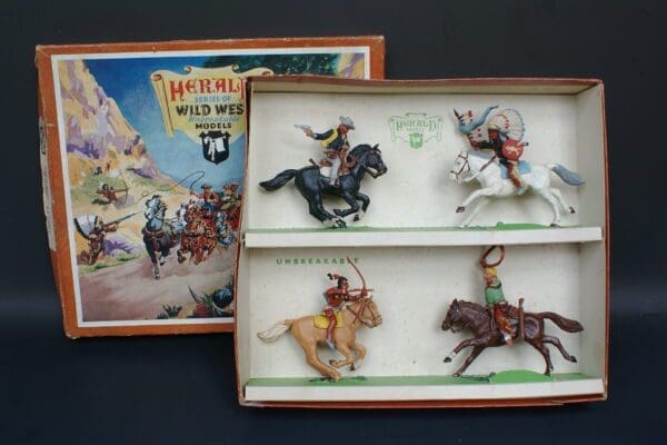 SOLD Herald Mounted Indians & Cowboys - Box Set