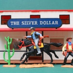 SOLD Timpo Swoppet Wild West Saloon with Cowboys