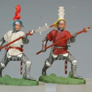 SOLD Britains Pair of 'Swoppet' C15th Knights with Halberds