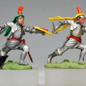 SOLD Britains Pair of 'Swoppet' C15th Knights Attacking