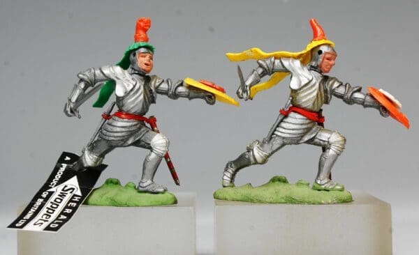 SOLD Britains Pair of 'Swoppet' C15th Knights Attacking