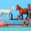 SOLD Timpo Farm Animals - Scarcecrow, Horses, etc