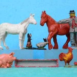 SOLD Timpo Farm Animals - Scarcecrow, Horses, etc