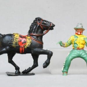 SOLD Timpo Mounted Cowboy Twin Pistols (Lead Mould)